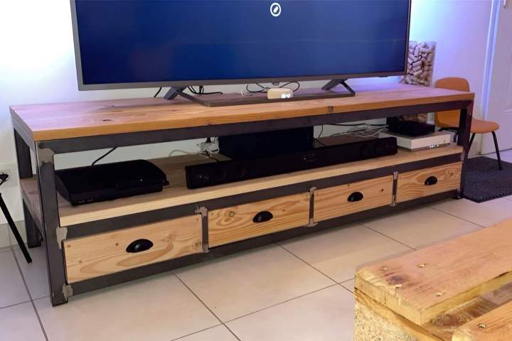 Table basse bois et métal Castres